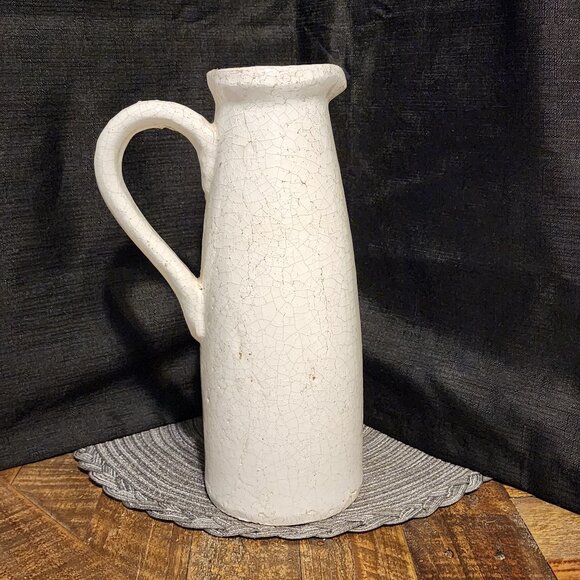 Source Unknown Other - VTG Ceramic Pitcher with Cracked Glaze Finish